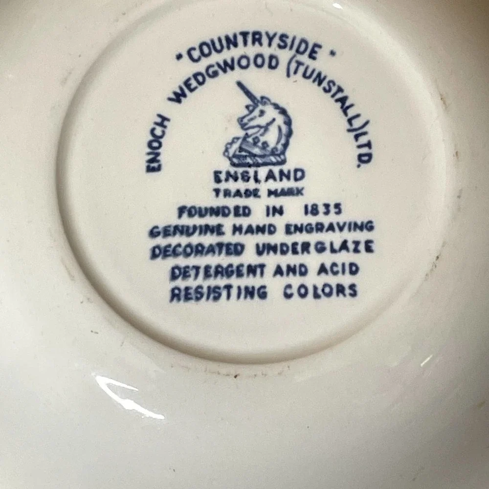 Vintage Enoch Wedgewood Countryside Small Bowl Blue White‎ 5